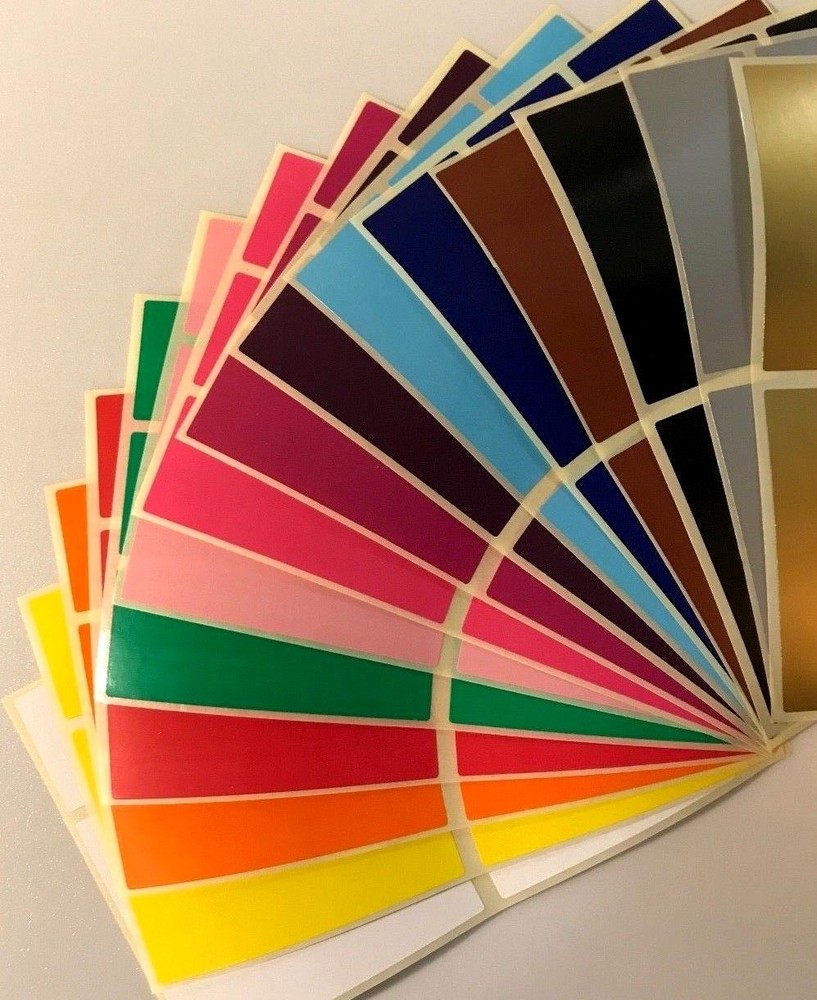 Large 30 x 78mm - Assorted Pack Colour Code Rectangles Sticky File / Box Labels