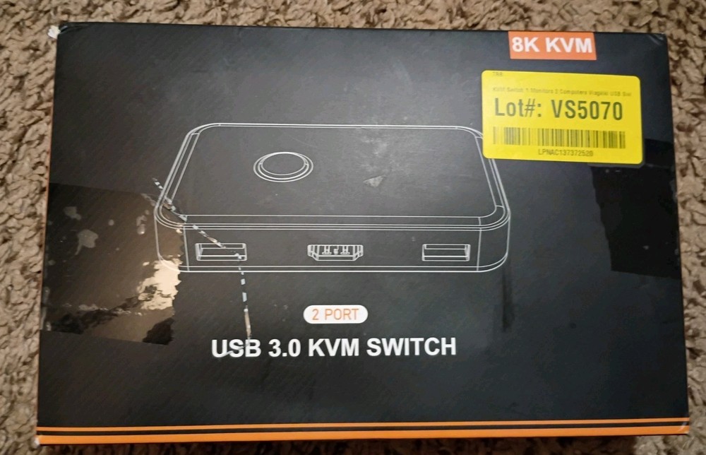 USB/HDMI/KVM Switch Share Keyboard Mouse HD Monitor Between 2 Computers