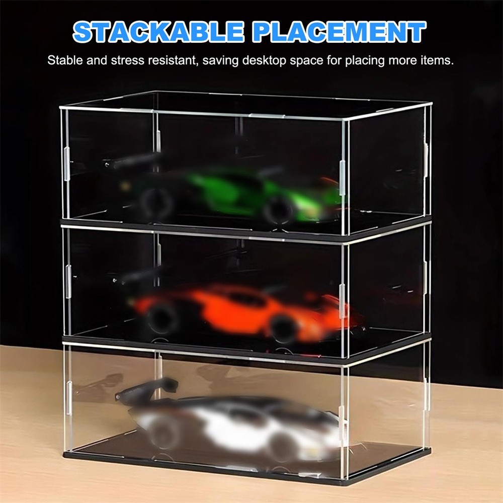 Acrylic Car Display Case Dustproof Showcase Cube Countertop Box for Pop Figures