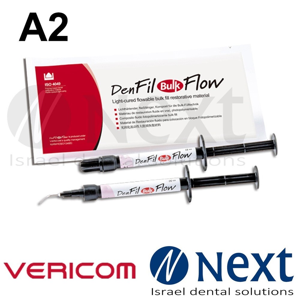 DenFil Bulk Flow Light-cured Flowable Bulk Fill Restorative Material Vericom A2
