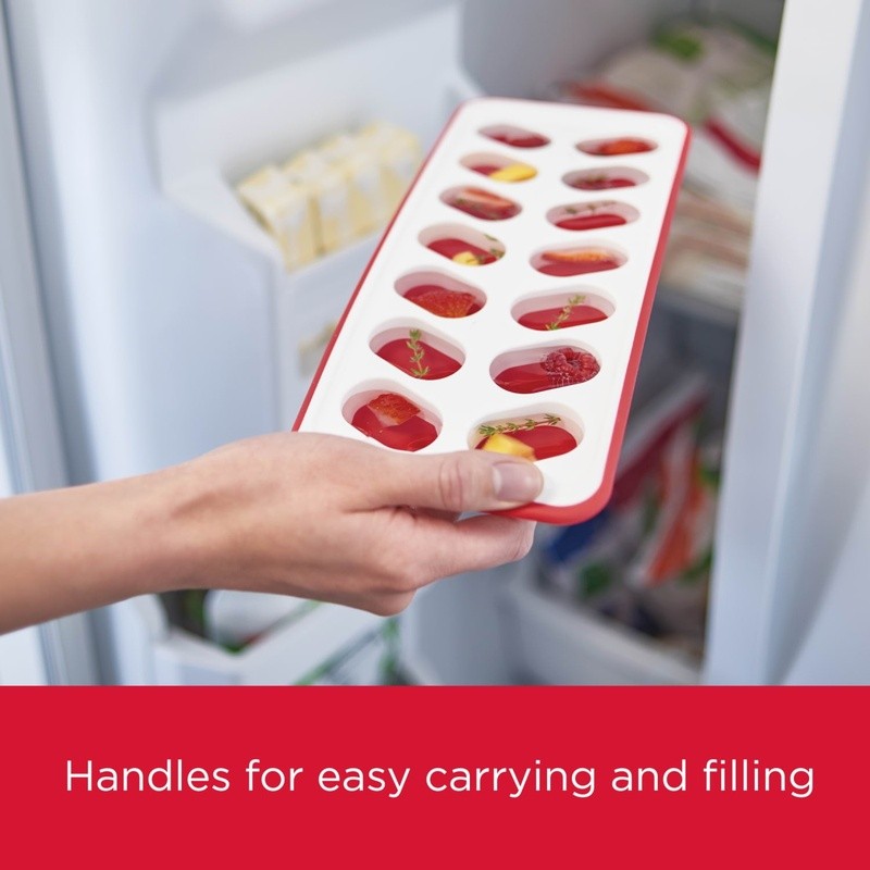 Flexible Ice Cube Tray BPA-Free Easy Release Sturdy Handles Nesting Design New