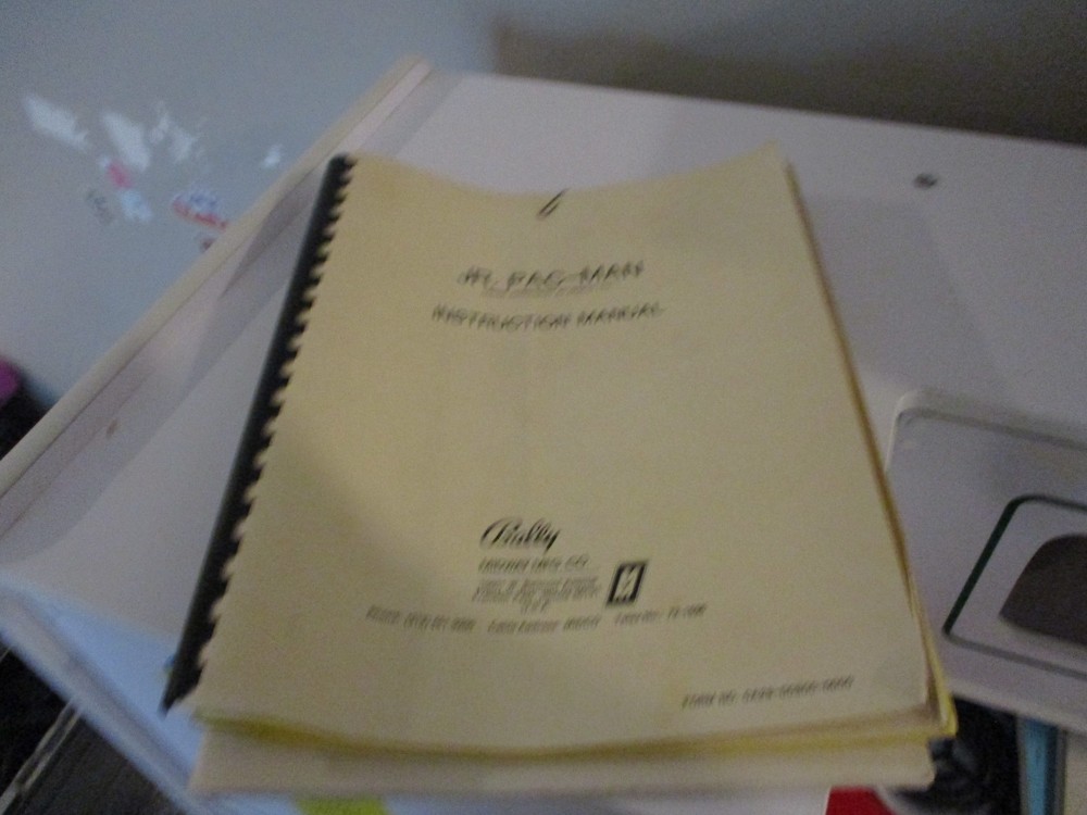 Bally/Midway Junior Pac-Man arcade manual
