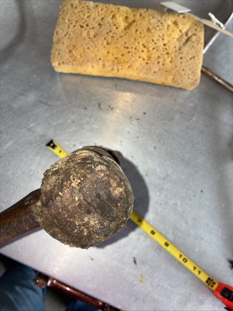 Vintage Rawhide Split Head Cast Iron Mallet Hammer
