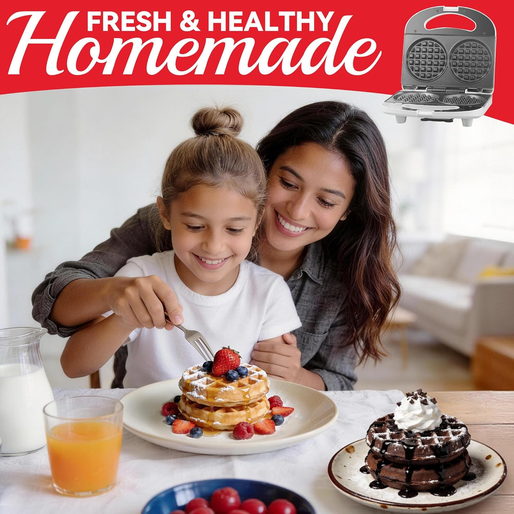 Double Mini Waffle Maker Machine, Chaffle Maker, Waflera Electrica, Small Waffle