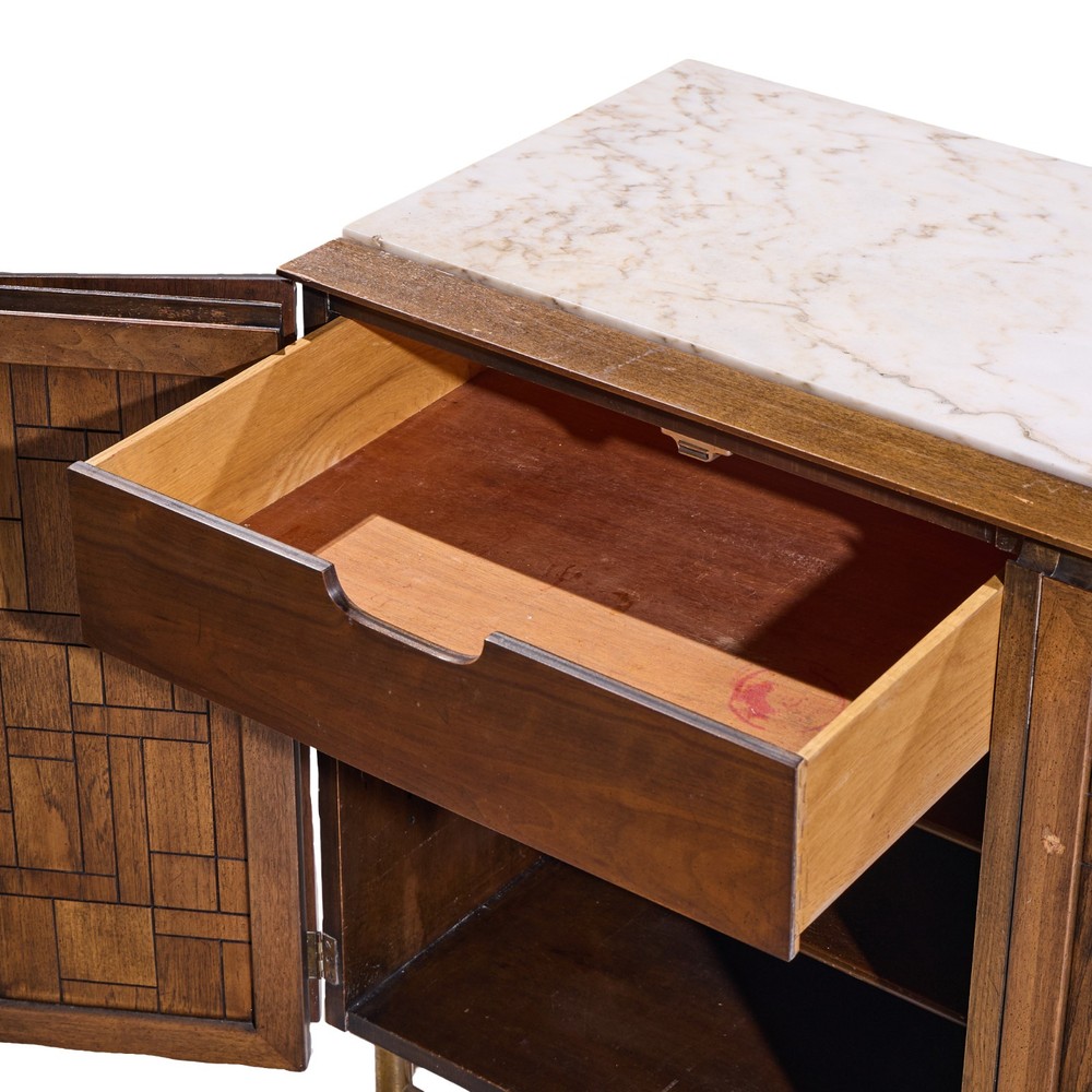 Bert England Mid Century Marble Top Credenza