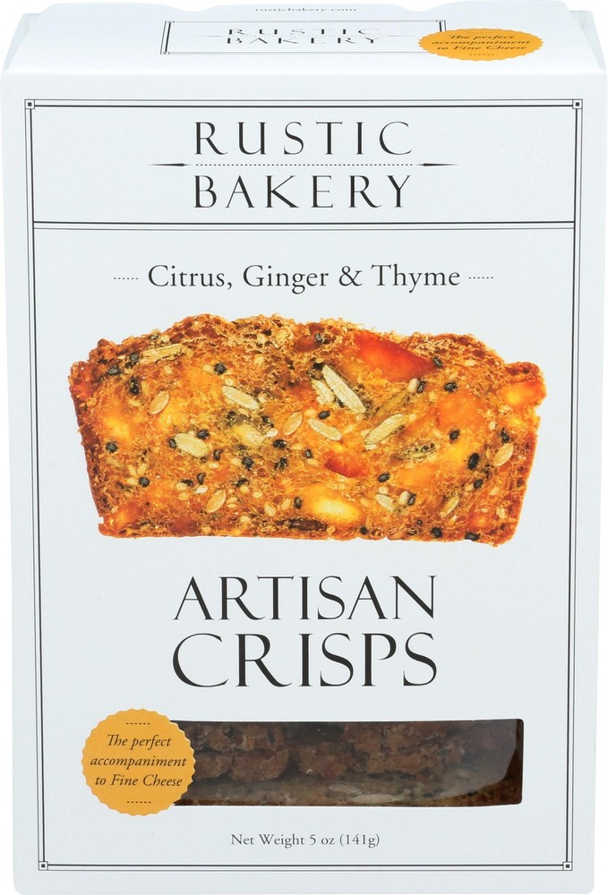 Rustic Bakery Citrus Ginger Thyme Crisps 5 Ounce Artisan Crackers