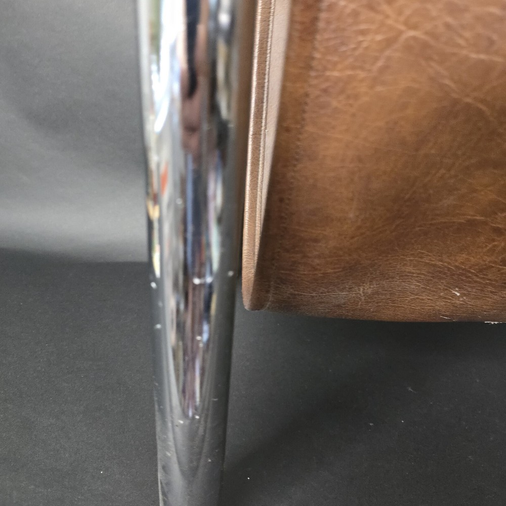Milo Baughman Style Magazine Rack Chrome