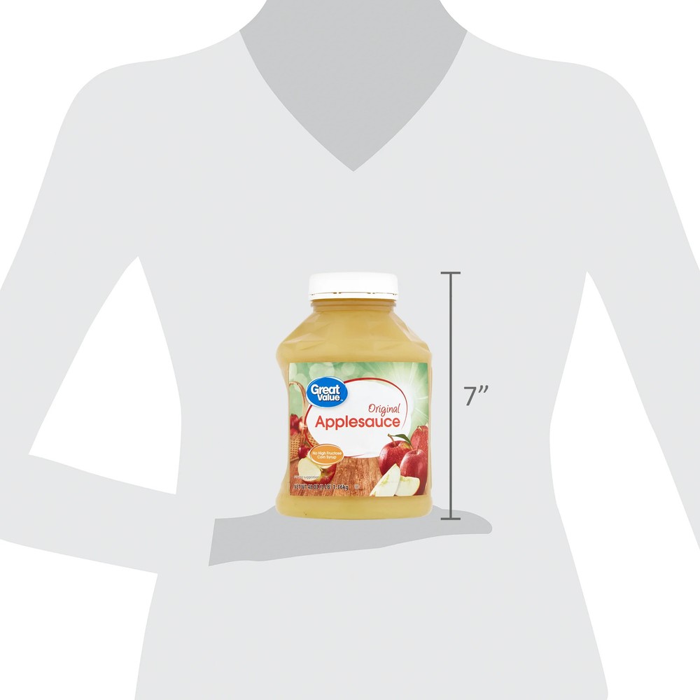 (6 pack) Great Value Original Applesauce, 48 oz, Jar