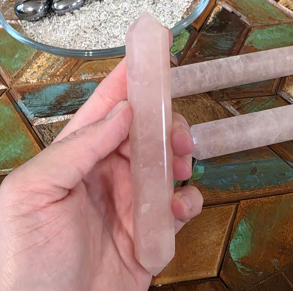 Double-Terminated Rose Quartz Wands