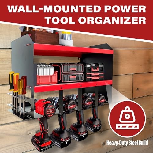 Forest & Twelfth Wall Mounted Power Tool Organizer Heavy Duty Workshop