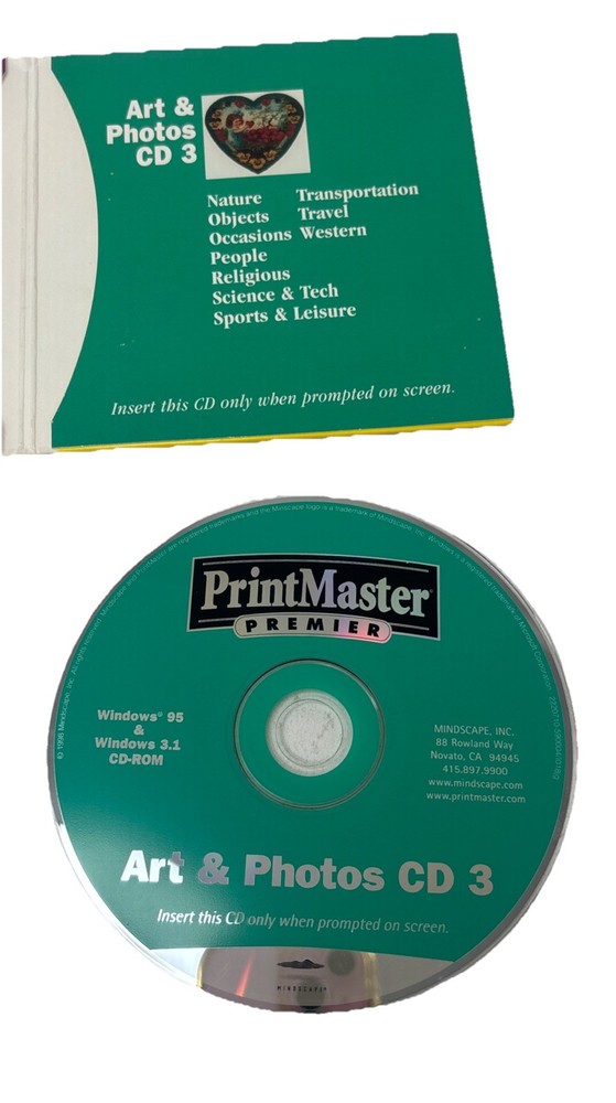 PrintMaster Premier Program (Windows 95 & 3.1 CD-ROM) 1998 Mindscape 4 Disc Set