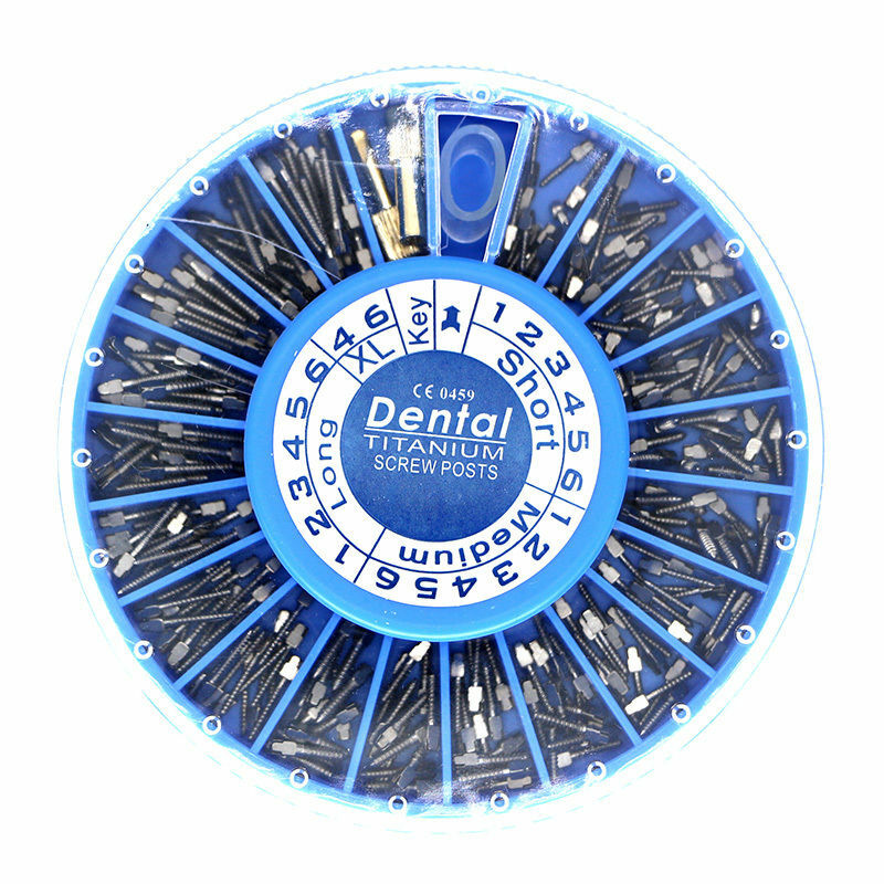 240/pack Dental Pure Titanium Assorted Conical Screw Posts Kits Refills Endo
