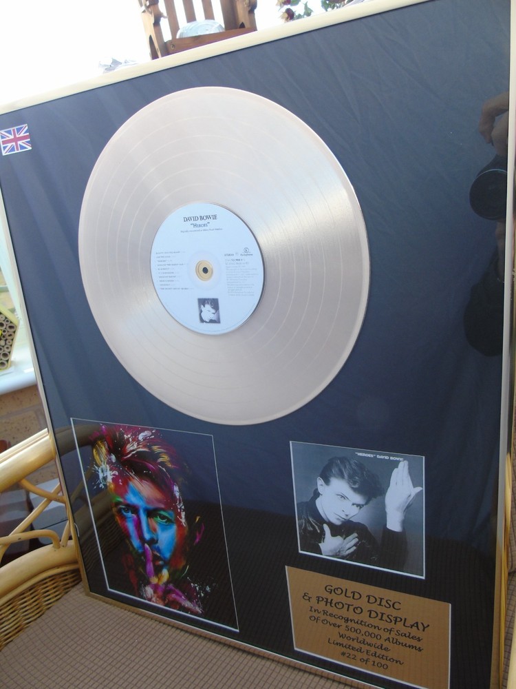 DAVID BOWIE Large Framed Gold Disc Limited Edition