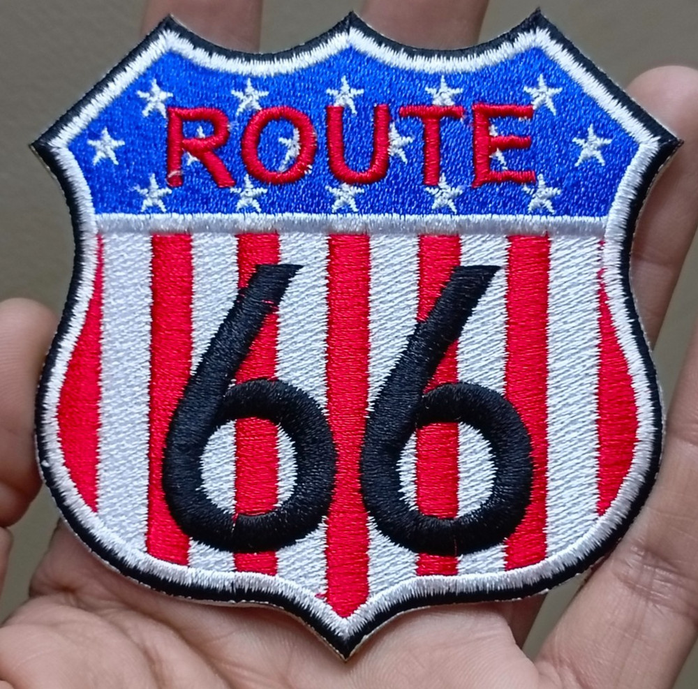 Route 66 Patch Rt.66 Patch Iron On Patch - Sew Patch - Embroidered Patch