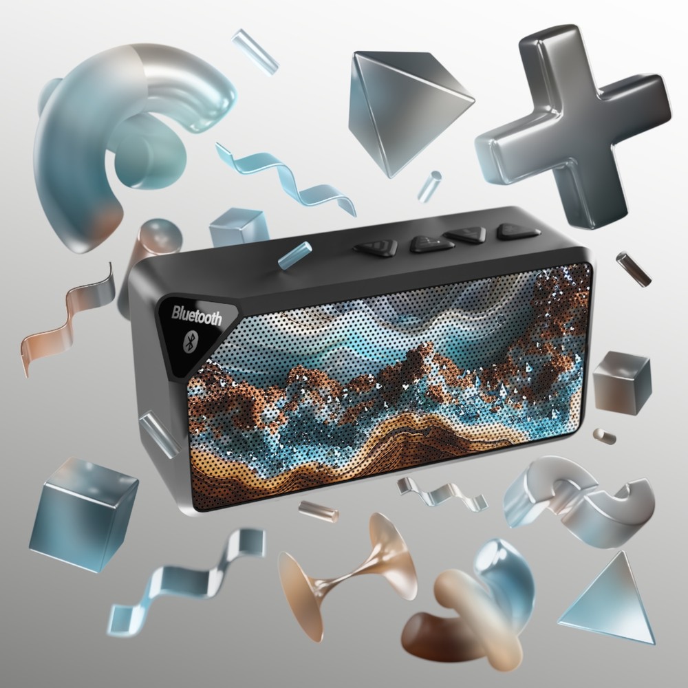 Blue Topaz Agate Design Jabba Speaker, Elegant and Functional, Bluetooth