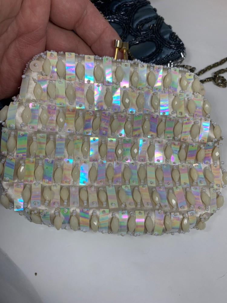 2 Vintage Beaded and shell small purses Clean