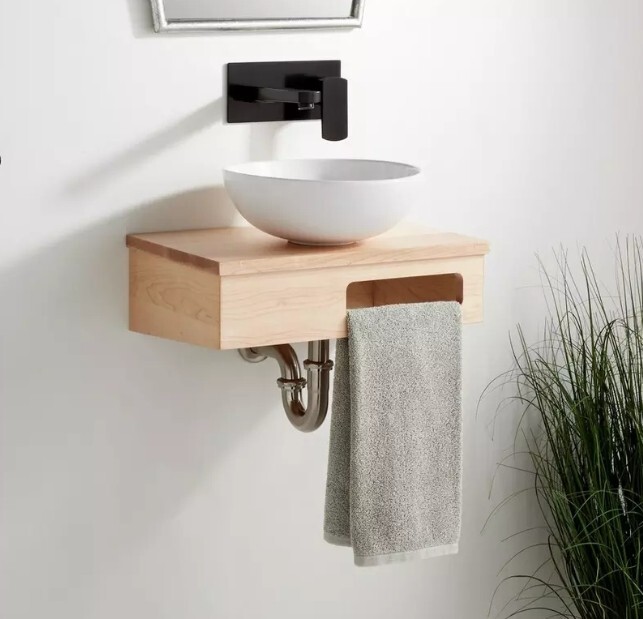 Signature Hardware  Nadiya 18" Wall-Mount Vanity Set, Unfinished Maple