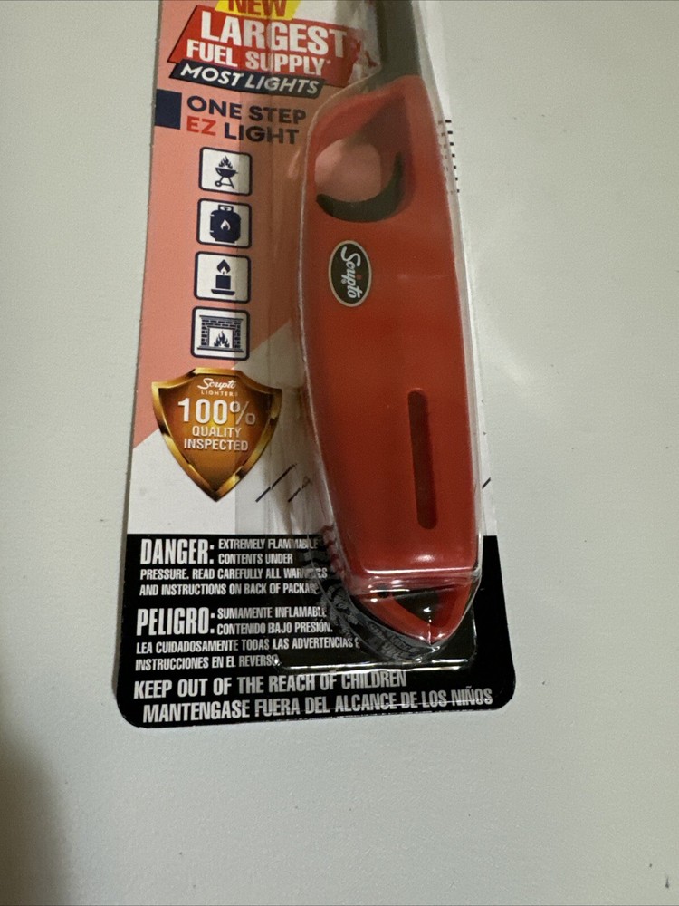 Scripto Aim N Flame Max Ez Light Red Lighter