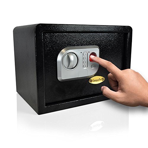 SereneLife Fingerprint Electronic Safe Box Security Box, Includes Keys