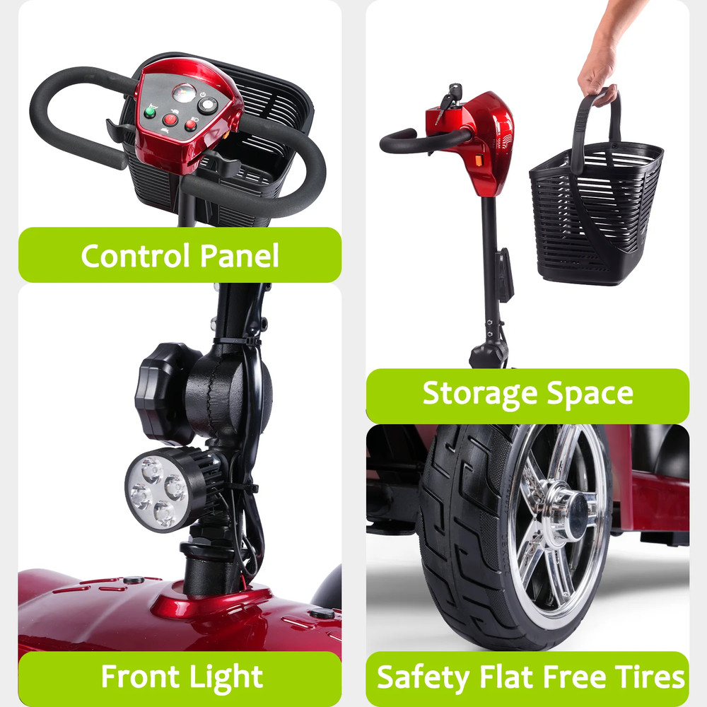 Mobility Scooter,Folding 4 Wheels Mobility Scooters for Seniors,Replacement E...