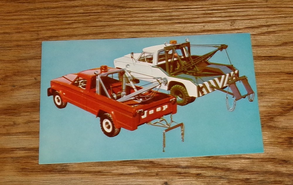 Original 1964 Jeep Wrecker Postcard 64 Gladiator Universal