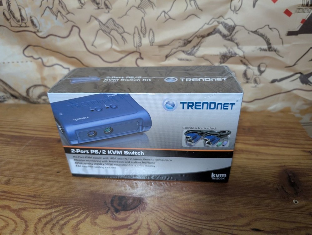 TrendNet 2-Port PS/2 KVM Switch (New, Sealed)