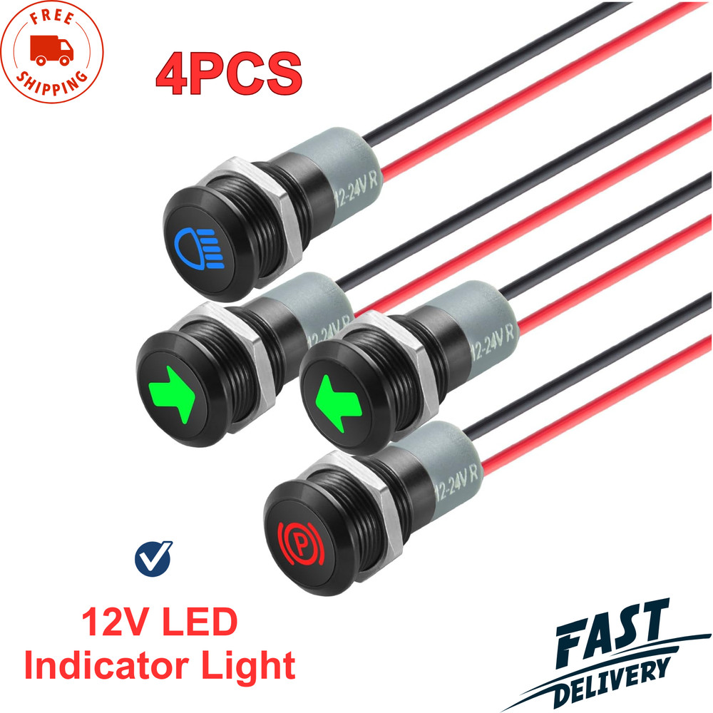12V LED Indicator Small Light Indicator Waterproof 1/2(12Mm) Panel Cutout 12V