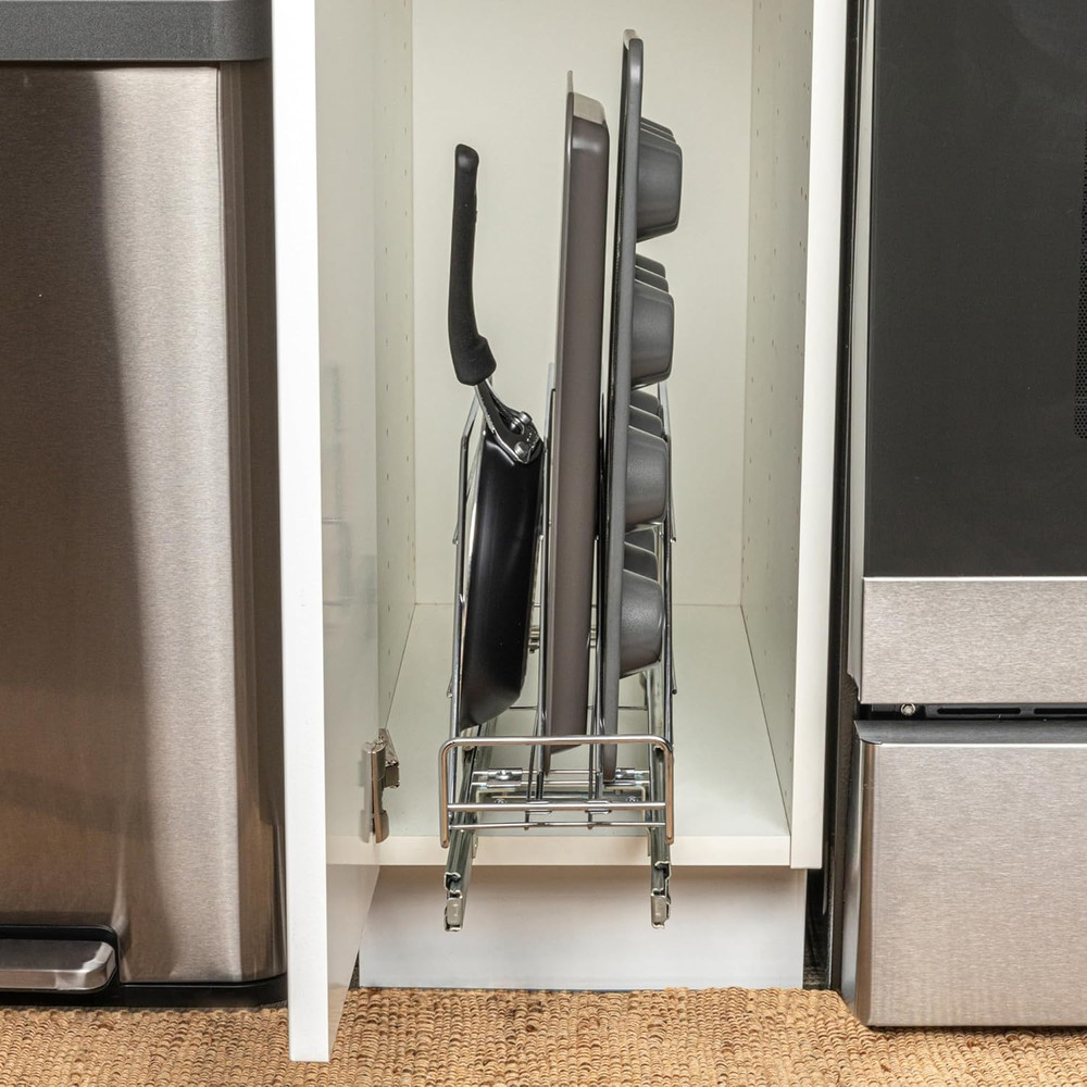Glidez Multipurpose Chrome-Plated Steel Pull-Out/Slide-Out Storage Organizer for