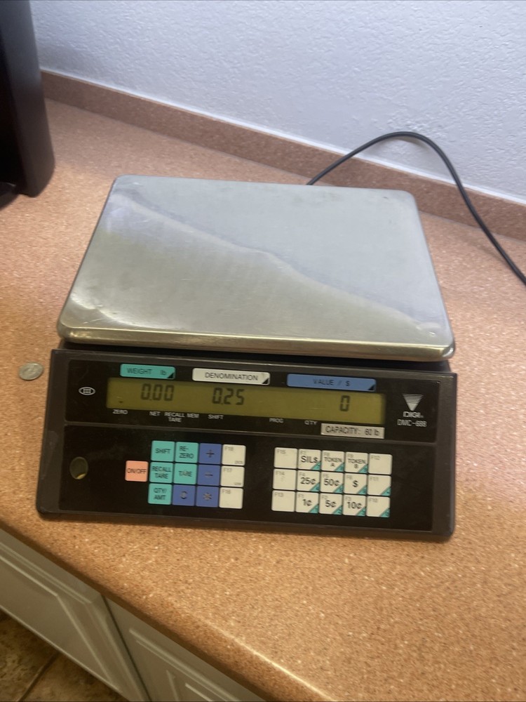Digi DMC-688 Coin Counting Scale Digital Weighing Cap 60LB. Tested