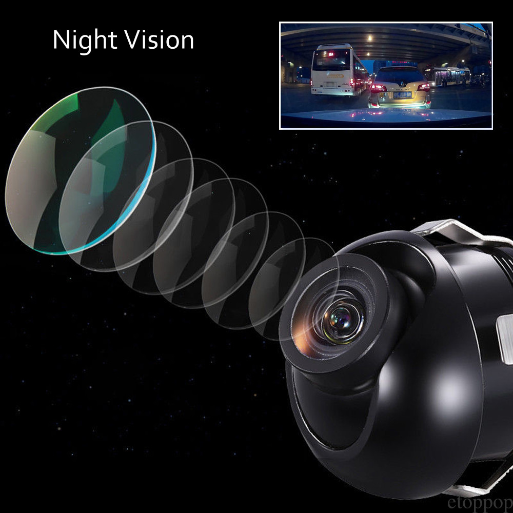 Car Rear Front Side View 360° Rotatable CCD Reversing Backup Camera Night Vision