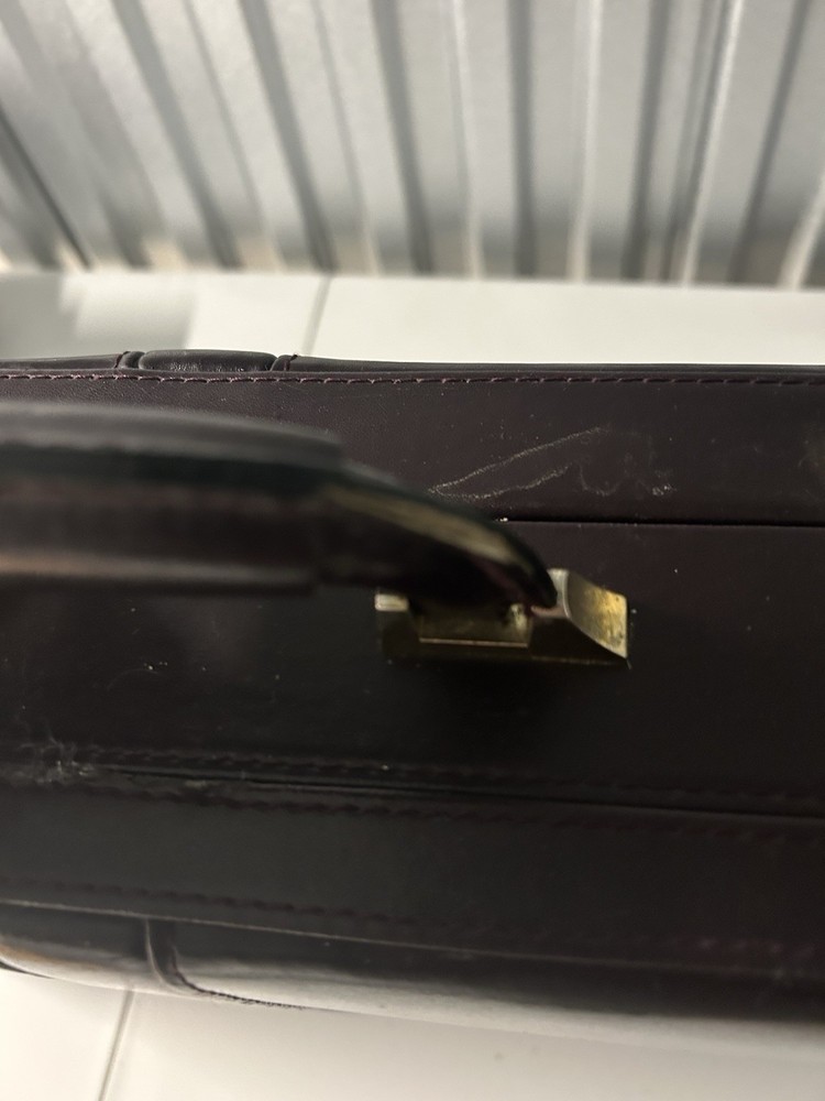 Heritage Burgundy Expandable Leather Attache Locking Combination Briefcase
