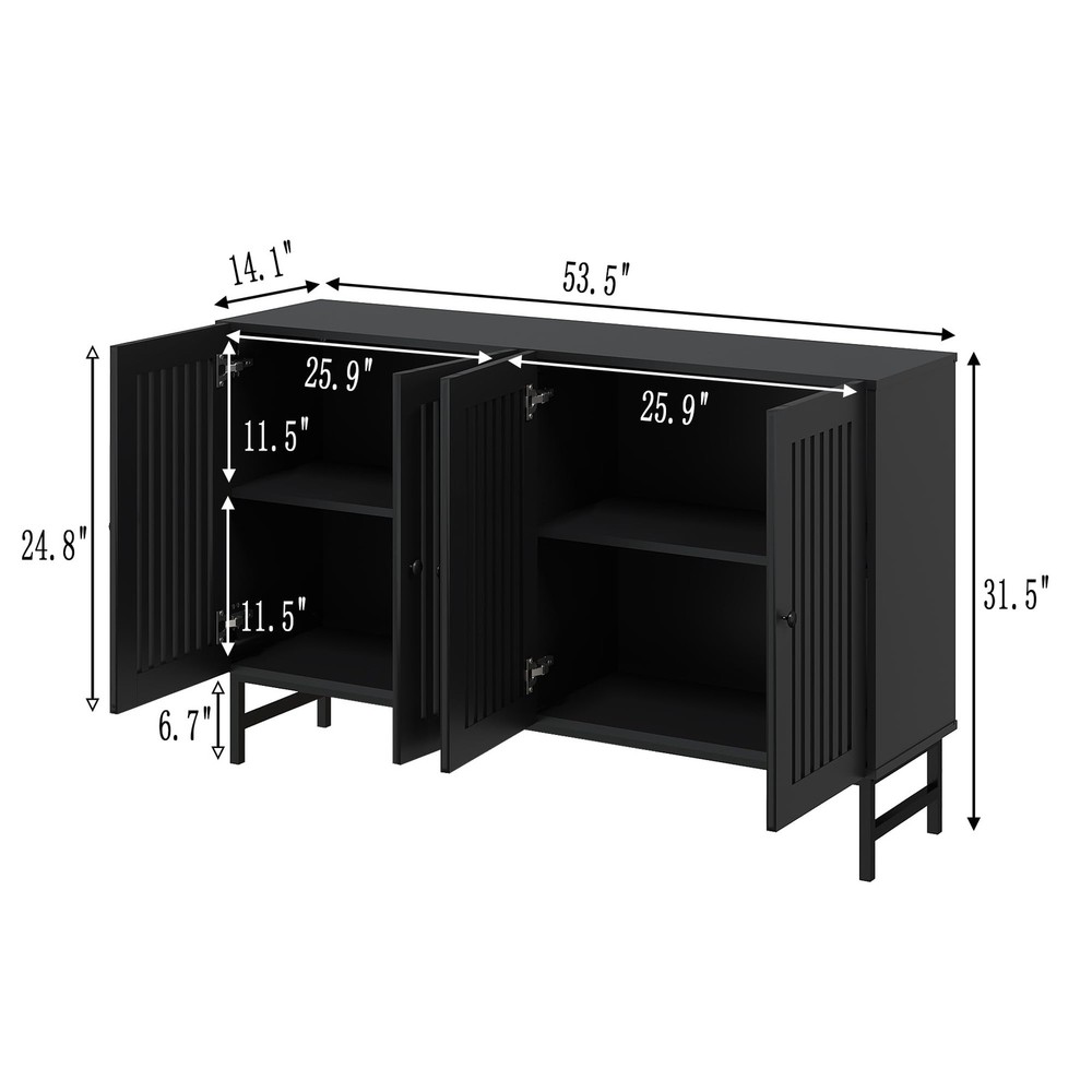 Buffet Storage Cabinet with 4 Doors,Kitchen Sideboard with Storage,Coffee Bar...