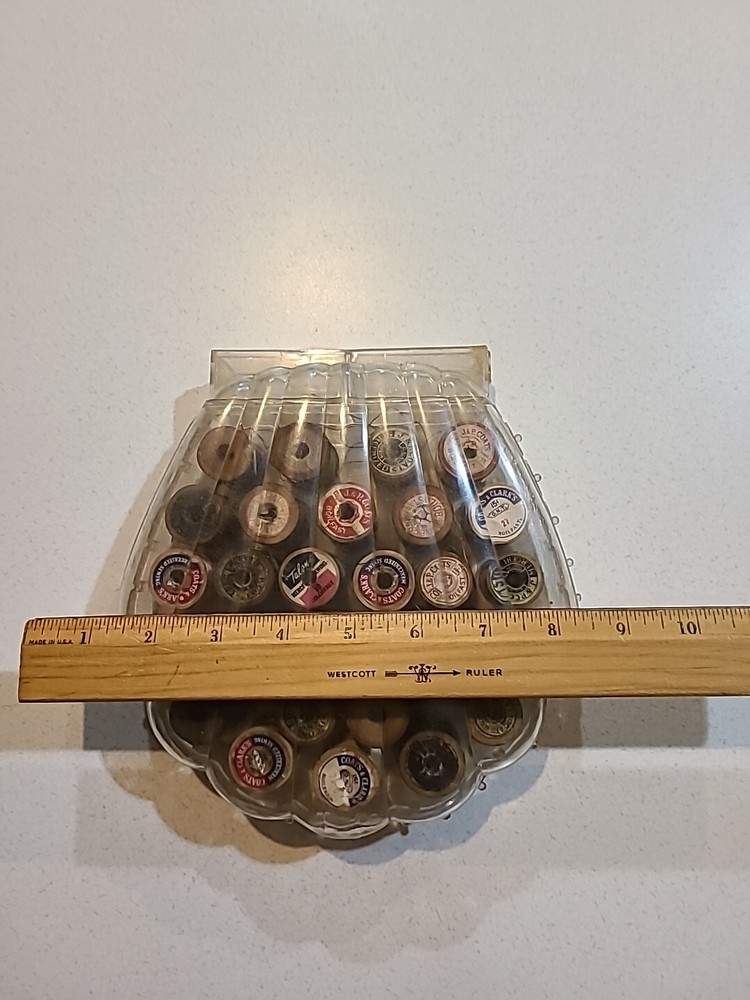 Plastic Clear Acrylic Thread Spool Holder Seashell Clam Shell Shape