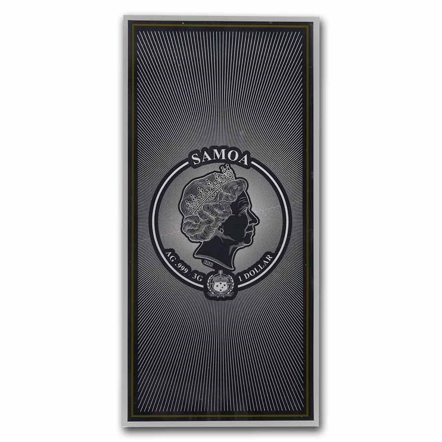 3 Gram $1 Samoa .999 Silver Game of Thrones Note with COA
