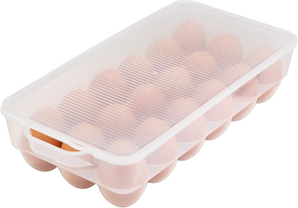 Covered Egg Holder,Egg Storage for Refrigerator,Fits 18 Eggs,Pack of 4