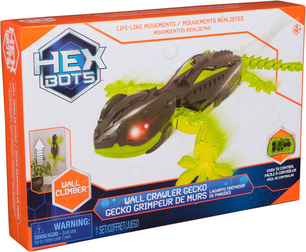HEX BOTS Wall Crawler Gecko with Official Wall Climber Technology, Rechargeable