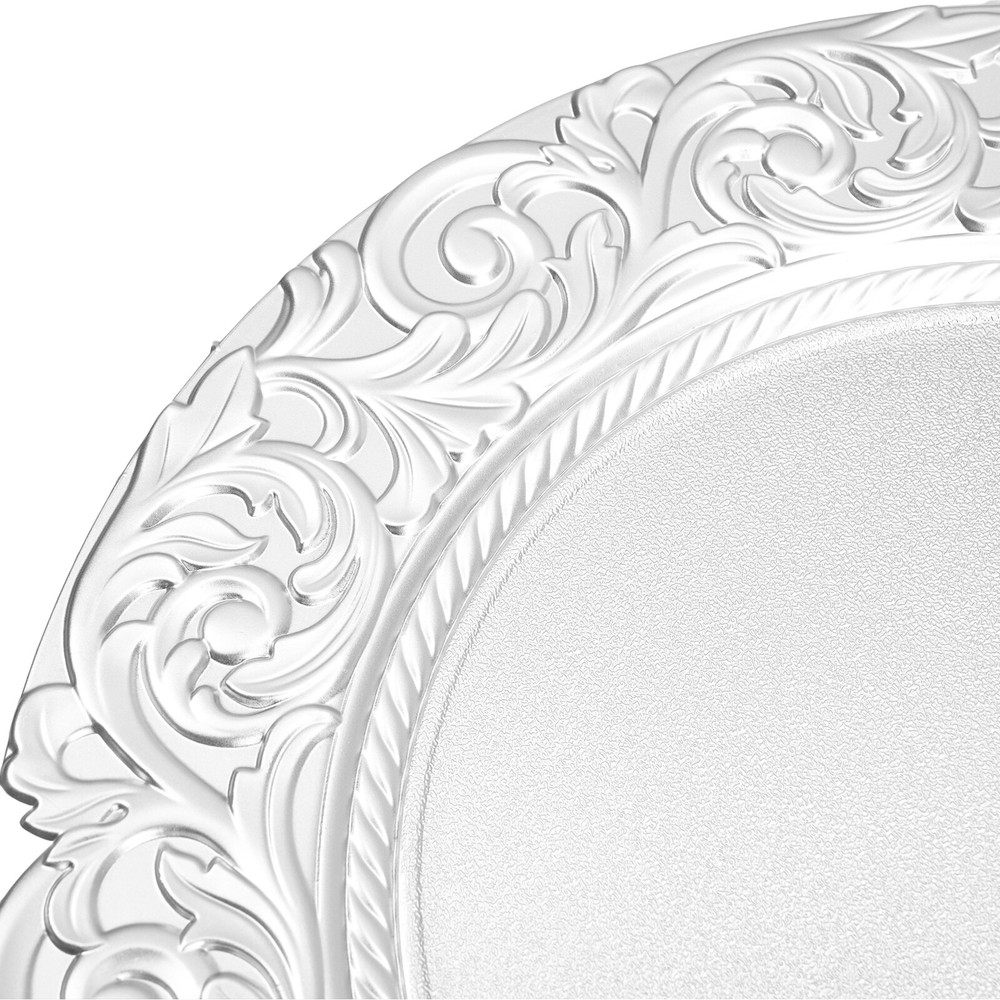 100pcs Charger Wedding Party Dinner Plates Elegant Design Table Decor Silver