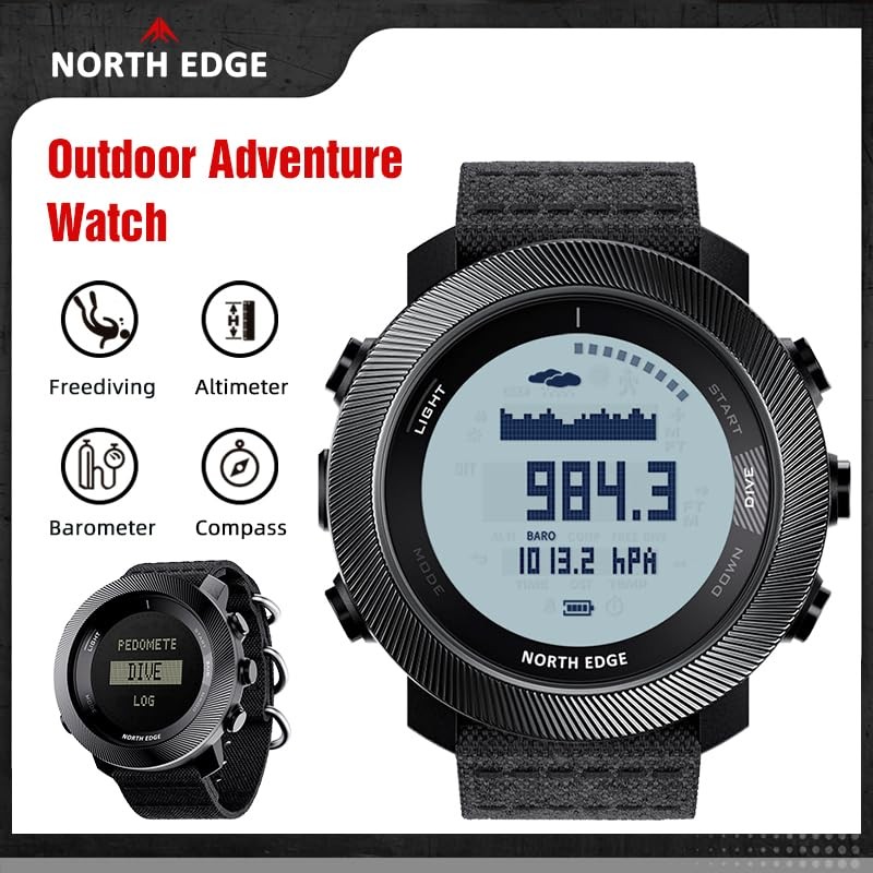 NORTH EDGE Apache D Dive Watch for Men 50M Free Dive Computer, Digital