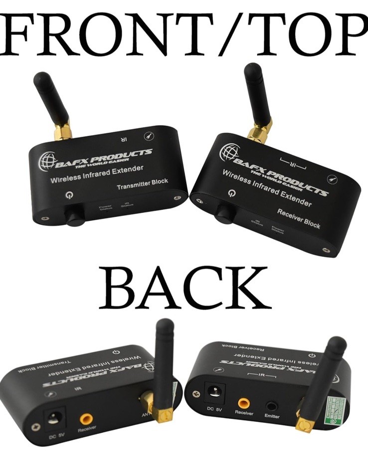 BAFX Products RF Wireless IR Repeater Kit/Infrared Remote Control Extender Kit