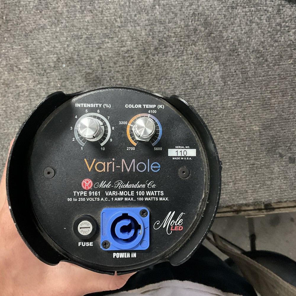 Mole Richardson Type 9161 100W Vari Mole Led Studio Light Barn Door Power Cable