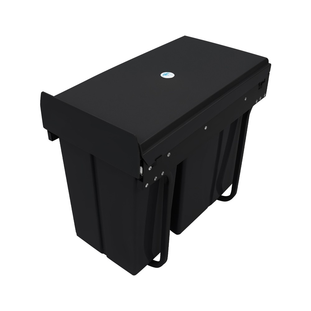Pull Out Under Cabinet Double Trash Can 10L + 20L Garbage Can Kitchen Waste Bin