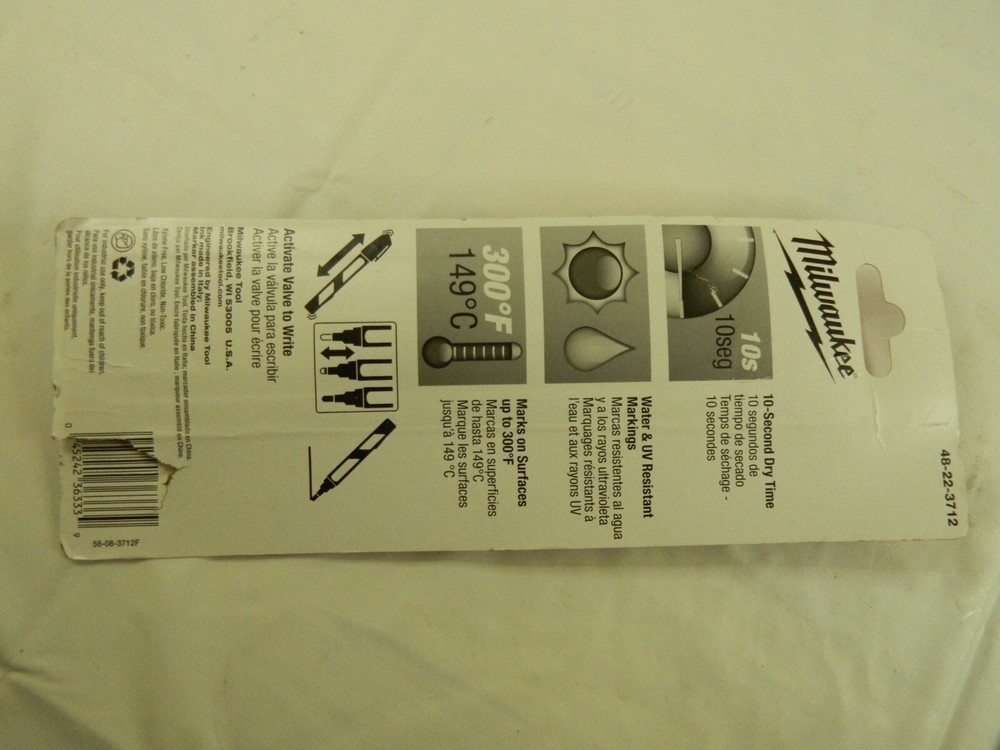 MILWAUKEE TOOL liquid paint marker white 48-22-3712