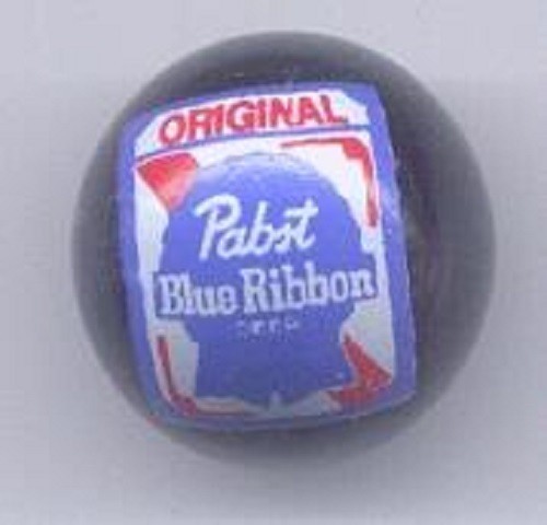 Pabst Black Glass 1" Logo Marble