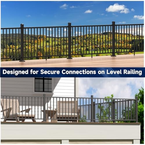 4 Pack Aluminum Deck Railing Bracket Connector, Fixed The Brackets- Fixed