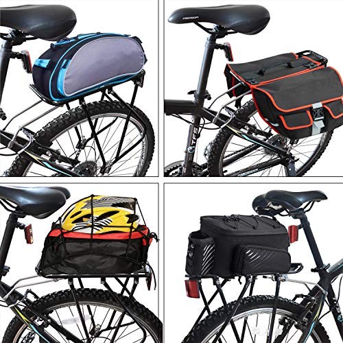 Bike Cargo Rack w/Bungee Cargo Net & Reflective Logo Universal Adjustable