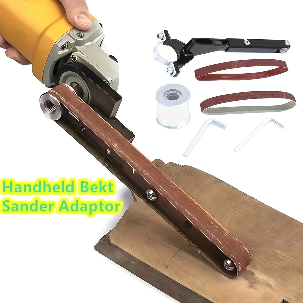 Belt Sander Conversion Adapter Unit For Angle Grinder Metal Wood Sanding Kit