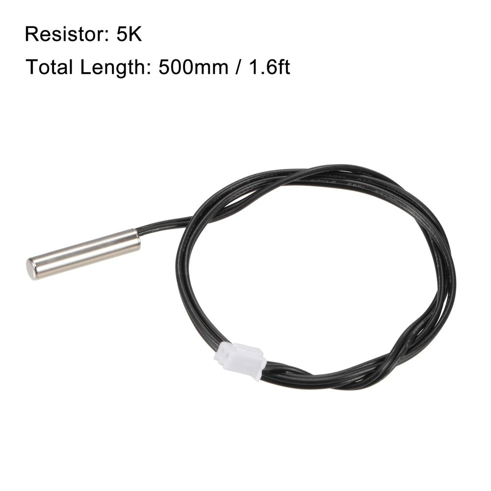 2pcs 5K Temperature Sensor Probe, Stainless Steel Thermal Sensor Probe 50cm
