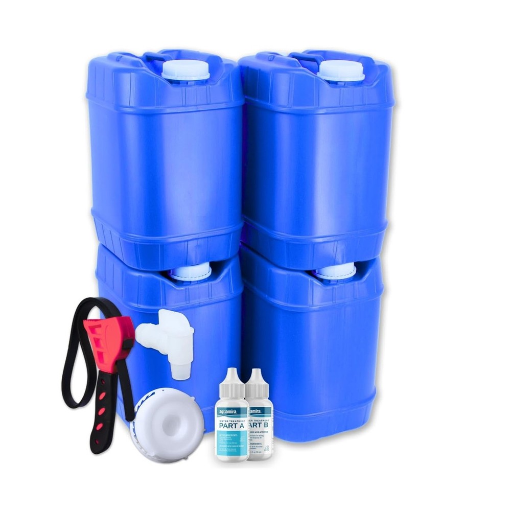 5-Gallon Stackable Water Storage Containers, Water Treatment,5 Gallons Each w...