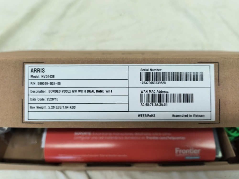 FRONTIER ROUTER NVG443B