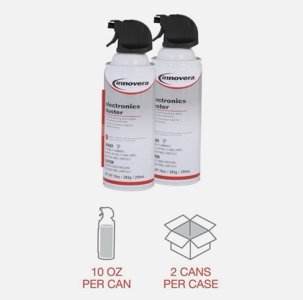 Innovera Dust Blower Air Duster Cleaner for Electronics 2-Pack 10oz Cans